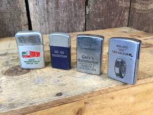 lot 12 image: 4 Vintage Automotive Advertising Lighters