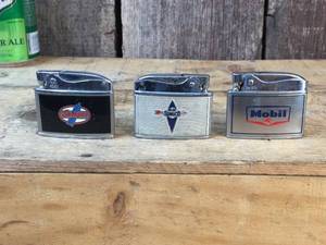 lot 13 image: 3 Nifty Vintage Gasoline Advertiser Lighters