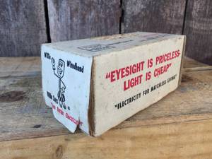 lot 20 image: Vintage Willie Wiredhand LightbulbShipping Box