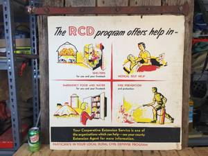 lot 32 image: Vintage RCD Rural Civil Defense - Notice Board