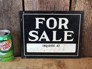lot 40 image: Vintage For Sale Metal Sign