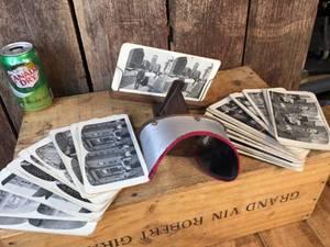 lot 81 image: Antique Stereo Viewer - Stereoscope - Sears Roebuck Picture Cards