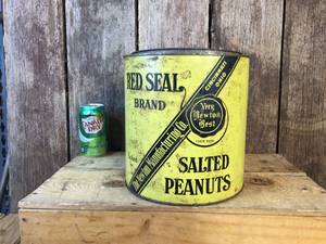 lot 89 image: Vintage Red Seal 10 lb Peanut Tin
