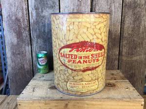 lot 90 image: Vintage Fishers 10 lb Peanut Tin
