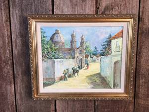 lot 214 image: Felipe Meza Impressionist Oil Painting - 1963