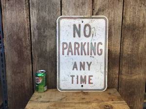 lot 221 image: Vintage No Parking Embossed Metal Sign