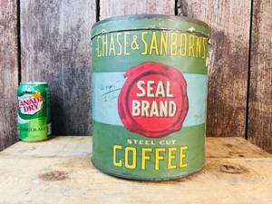 lot 7 image: Antique CHASE & SANDBORNS 5Lb Coffee Tin