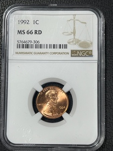 1992 NGC MS66 Red Lincoln Cent