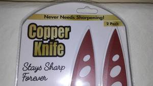 lot 514 image: Stainless Steel Sharp Forever Copper Knife 2 Pack