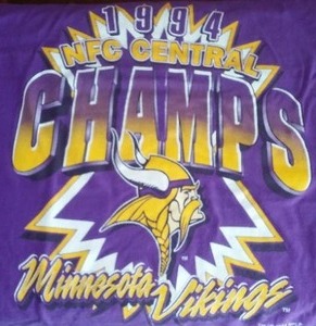 lot 553 image: MN Vikings 1994 NFL Central Champs-Vintage Plus T Shirts.