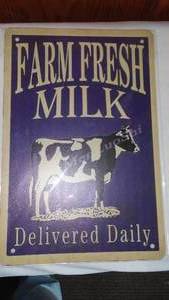 lot 650 image: Farm Fresh Milk Metal Sign.