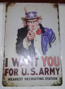lot 653 image: US Army Uncle Sam Metal Sign.