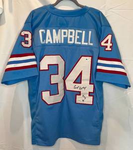 EARL CAMPBELL AUTOGRAPHED HOUSTON OILERS JERSEY AASH