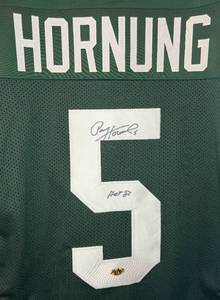 lot 2 image: Paul Hornung Signed Jersey with MAB Certification, Inscribed HOF 86 size XL Green Bay Packers Football Autograph