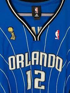 lot 34 image: Dwight Howard Orlando Magic Basketball Jersey Size 50 (LargeXL) with Championship Trophy Patch, Adidas NBA Authentic Brand, retrovintage