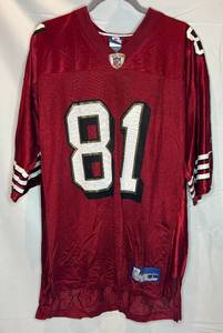 lot 36 image: Terrell Owens San Francisco 49er Jersey Size Large - Reebok NFL Equiptment Brand, worn and shows some signs of age, retrovintage