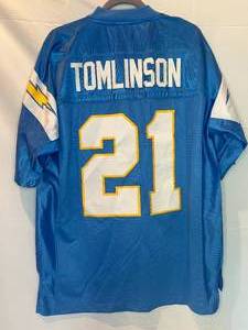lot 39 image: Ladanian Tomlinson San Diego Chargers Jersey, Size Large Long, Reebok NFL Equiptment Brand