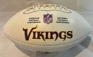 lot 42 image: Blair Walsh Signed Football with JSA Certification - Full Sized Wilson Minnesota Vikings Ball, case included, autograph