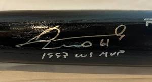 lot 18 image: Livn Hernndez Signed Bat with JSA Certification, inscribed 61 1997 WS MVP, New Rawlings Pro Bat, Florida Marlins Baseball Autograph