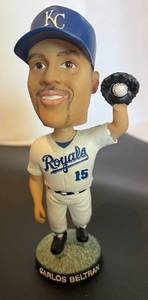 lot 49 image: Three Bobblehead Lot - 2001 New York Yankees, Carlos Beltran KC Royals, Buck ONeil KC Monarchs Negro League Baseball Memorabilia