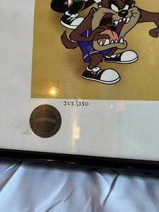 lot 9A image: The Tune Tip Off - Limited Edition numbered 323350 with COA - NBA Basketball Space Jam, McKimson Productions Inc. Fine Art Sports, 32x18,