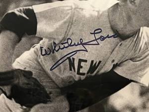 lot 12B image: White Ford Signed 16x20 Photo with Authentication - HOF Baseball