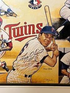 lot 21A image: Tony Oliva Signed Minnesota Twins World Series Heroes Artwork - Limited Edition Upper Deck with COA, numbered 20,400 out of 22,000 only 22,000 made