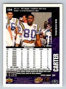 lot 4B image: Chris Carter Signed Football Card - 1996 Upper Deck Collectors Choice #154 Minnesota Vikings Autographed Card