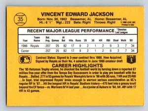 lot 72B image: Bo Jackson RC 1987 Donruss Rated Rookie #35 Baseball Card