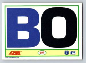 lot 73B image: Bo Jackson Iconic 1990 Score #697 Baseball Card with shoulder pads