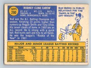 lot 80B image: 1970 Topps Rod Carew #290 Minnesota Twins Vintage Baseball Card