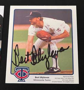 lot 96 image: Bert Blyleven Signed Minnesota Team Issued Photo with JSA COA