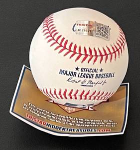 lot 101 image: Mary Cordova Signed Baseball Inscribed 1995 AL Rookie of the Year with COA Minnesota Twins