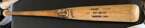 lot 109 image: Pat Mears Signed and Game Used Louisville Slugger Minnesota Twins Baseball Bat