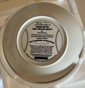 lot 114 image: Babe Ruth The Called Shot Dephi Plate, Numbered with COA Baseball