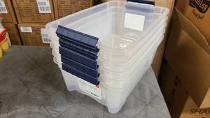 Stack of Lidless Stack and Pull 12.9 Qt Crates