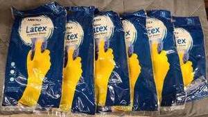 6 Pack of Ambitex Latex Gloves for cleaning