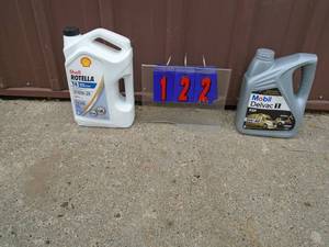 1 gal 1030 Rotella, 1 gal mobil 540 unopened. As shown.
