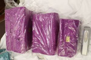 lot 11 image: NEW Joy  CleanBoss Store Everything storage 3 piece set PURPLE