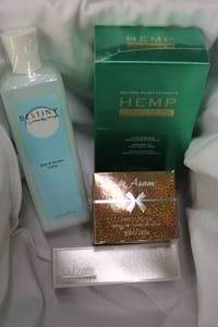 lot 27 image: PERLIER Hemp Oil for  Face & Body L  4.9oz and 3 other items.  All are unopened.