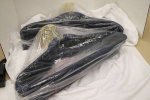 lot 57 image: ORIGINAL Joy Mangano Dark Blue Huggable Hanger set - 36 pieces - new in package