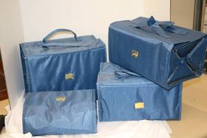 lot 62 image: NEW Joy CleanBoss DENIM Store Everything & More 4 Pieces