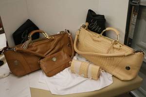 lot 84 image: Handbags (2) Cream Beige and Golden Brown - Definitely Unique