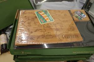 lot 120 image: TOTALLY BAMBOO State Designation Bamboo Board wCoasters (5)