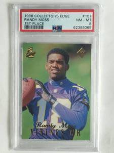lot 8 image: Randy Moss Rookie 1998 Collectors Edge 1st Place No. 157, PSA 8 NM-MT