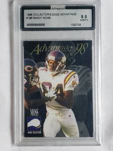 lot 10 image: Randy Moss 1998 Rookie Collectors Edge Advantage No. 196, Advanced Grading 9.5 Mint