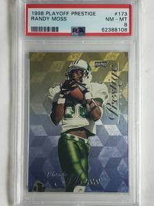 lot 11 image: Randy Moss Rookie 1998 Playoff Prestige No. 173, PSA 8 NM-MT