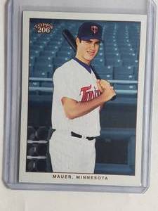 lot 28 image: Joe Mauer Rookie 2002 Topps 206 No. 271