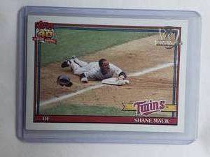 lot 48 image: Shane Mack Rare Desert Shield 1991 Topps No. 672