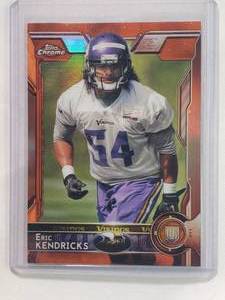 lot 70 image: Eric Kendricks Rookie 2015 Topps Chrome Orange Refractor